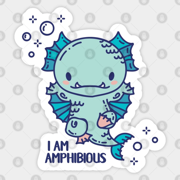 Cute Amphibious monster swimmer Sticker by SPIRIMAL